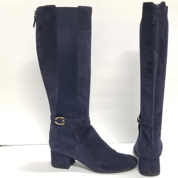 Cole Haan Grandos Avani Stretch Boot Marine Blue Suede - Picture 5 of 16